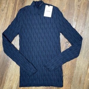 NEW ~ Farrow Turtleneck Navy Knit Sweater Size S